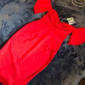 Red Missguided Dress, NEW WITH TAGS! ; UK8/US4